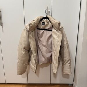 Faux Leather Bomber Jacket
